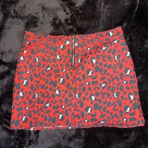 Red Cheetah print Skirt
